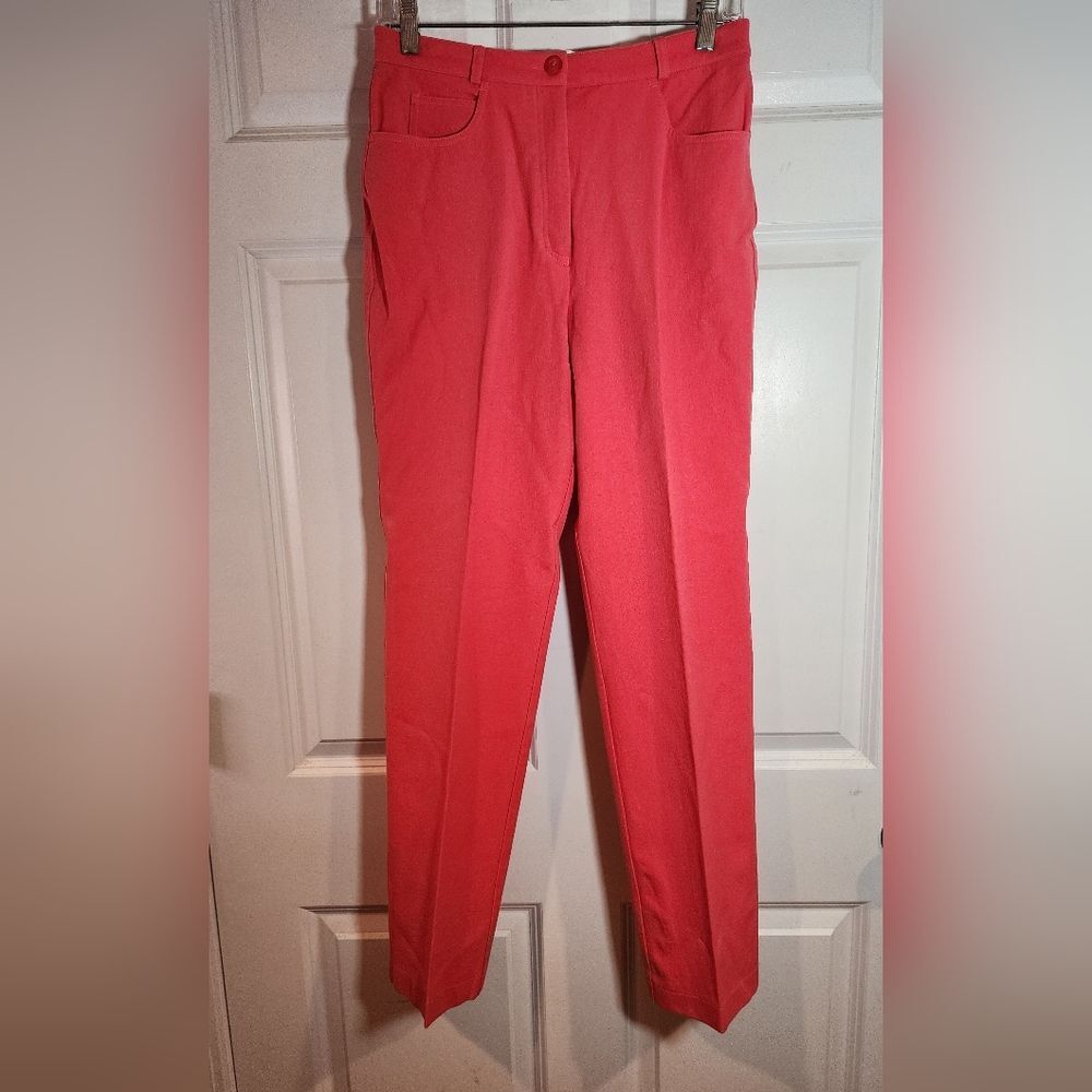 Olsen Collection Stretch Vibrant Pink Red Straight Leg Pants